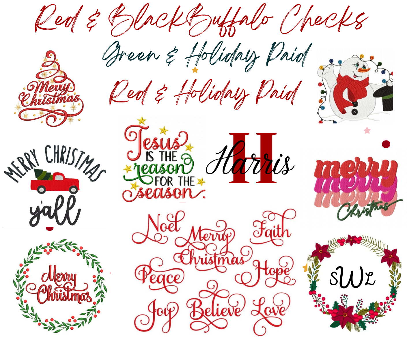 Embroidered Christmas Handtowels