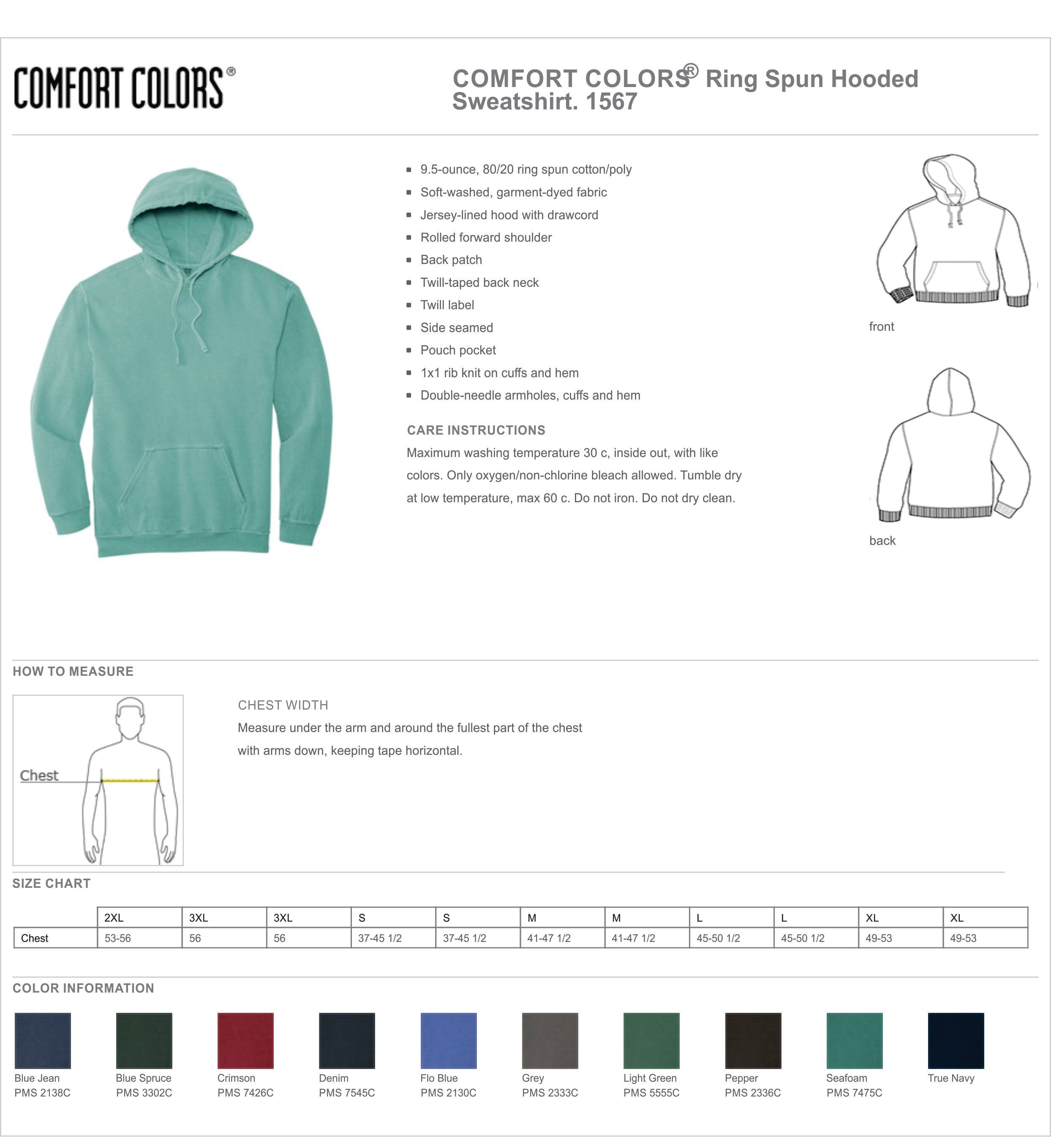 Comfort Colors® -Ring Spun Hooded Sweatshirt CC1567