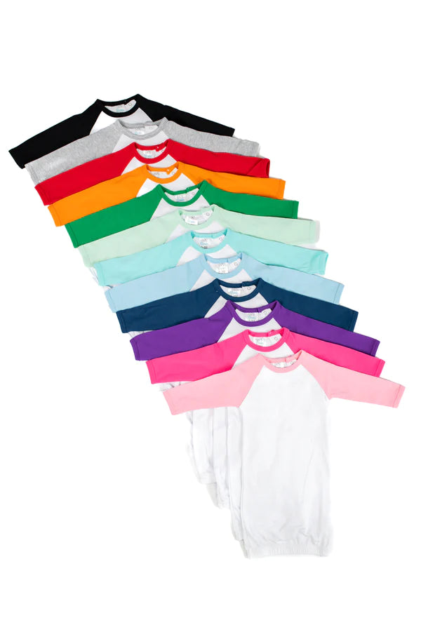 Raglan Long Sleeve Baby Gown