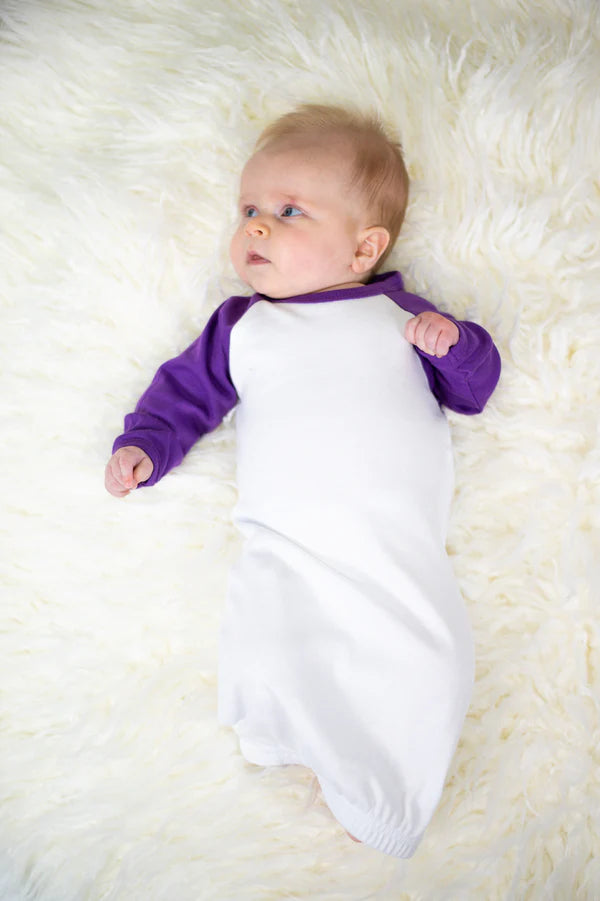 Raglan Long Sleeve Baby Gown