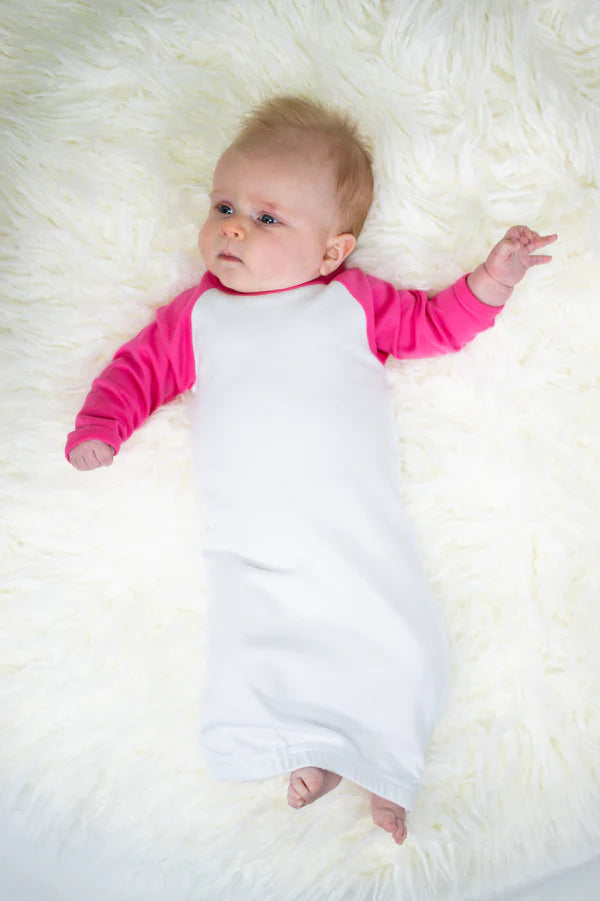 Raglan Long Sleeve Baby Gown