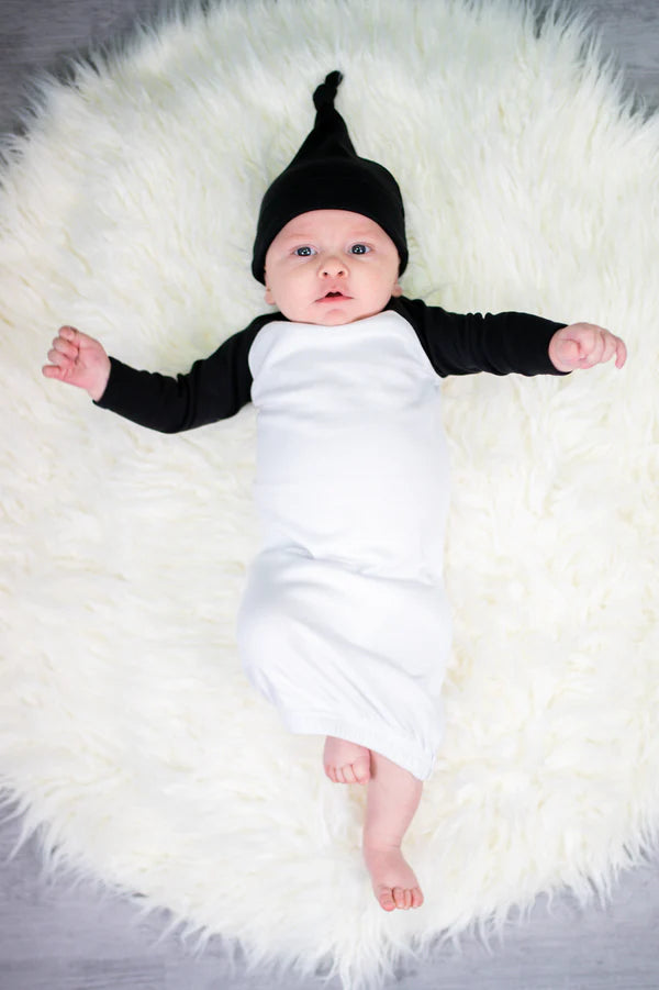Raglan Long Sleeve Baby Gown