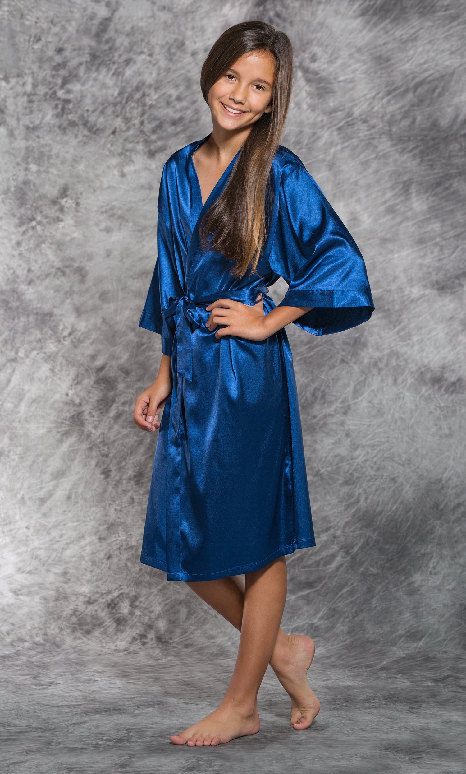 Youth Satin Kimono Short Robe