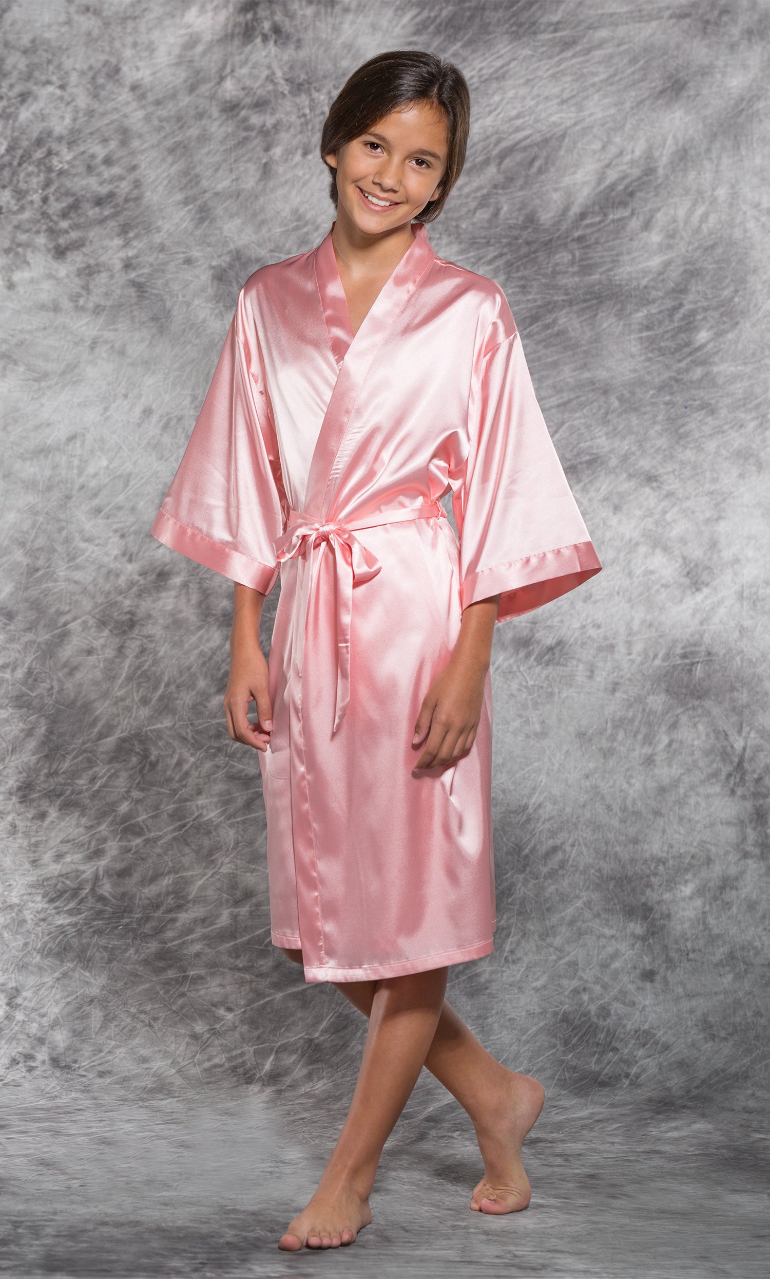 Youth Satin Kimono Short Robe