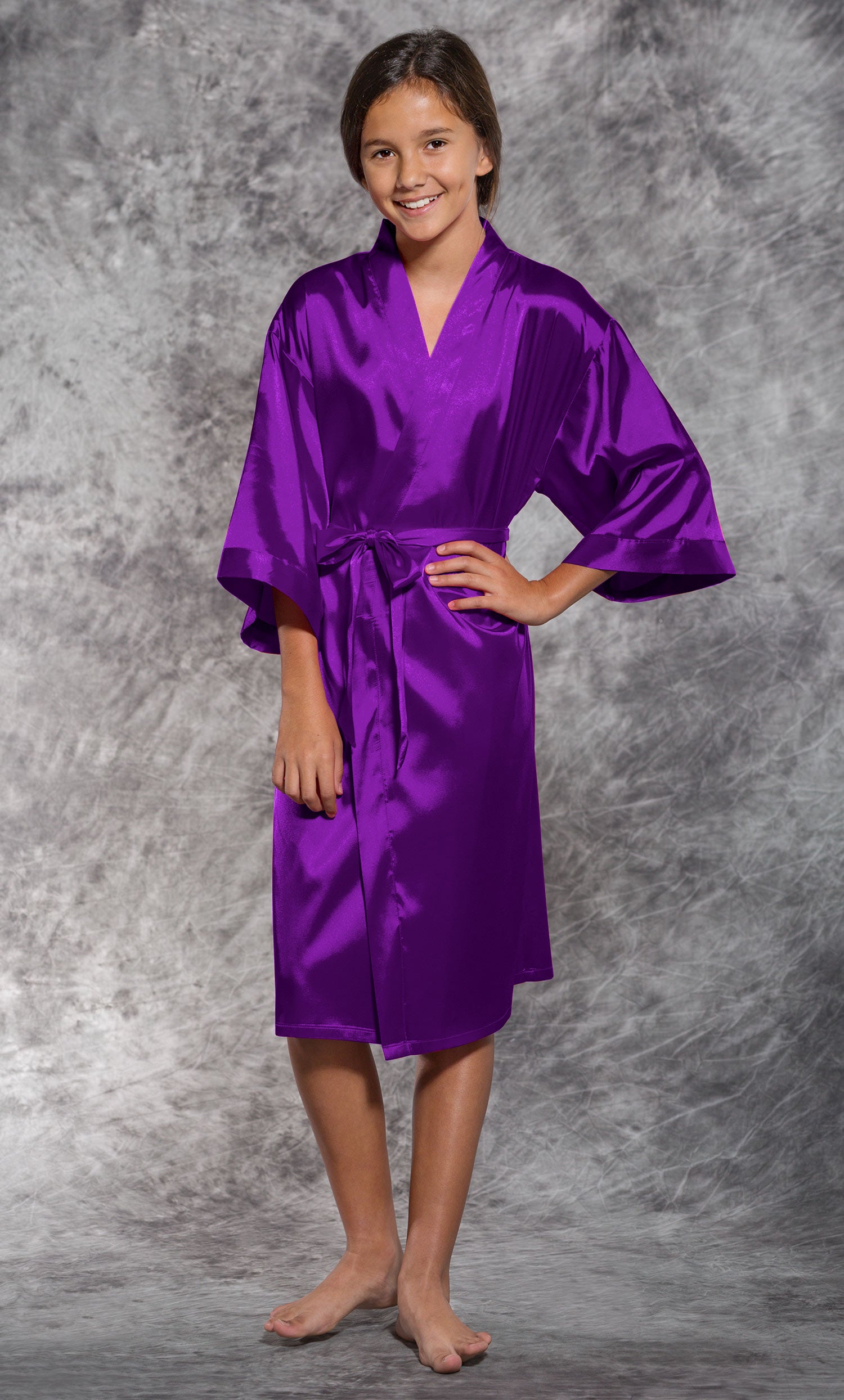 Youth Satin Kimono Short Robe