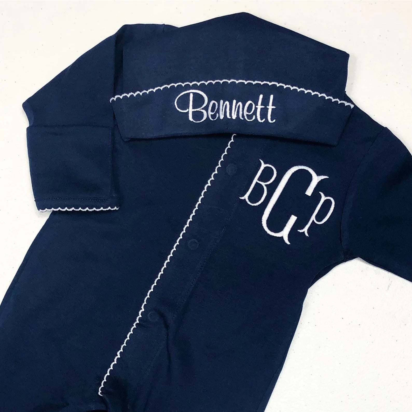 PERSONALIZED CONTRASTING PICOT TRIM FOODIE AND CAP