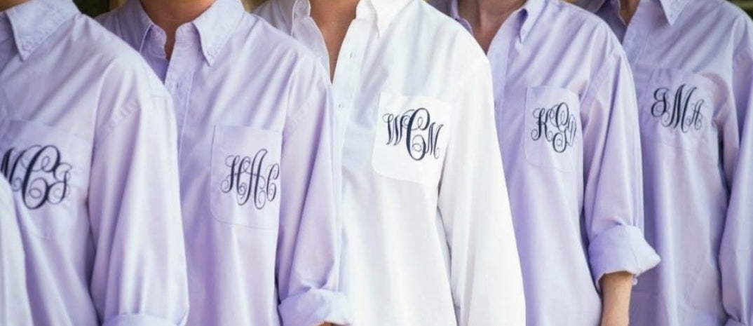 Monogrammed Bridal Party Cover Up Long Sleeve Button Down Shirt